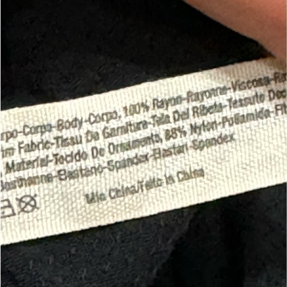 FREE PEOPLE INTIMATELY lace trimmed semi sheer mini slip dress black Medium GUC - Picture 16 of 16